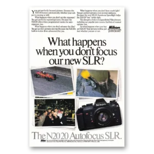 1986 Nikon Camera Print Ad | Autofocus Slr