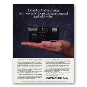 1986 Olympus Camera Print Ad | Infinity Camera