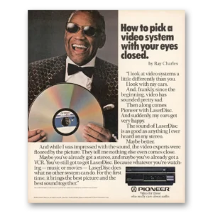 1986 Pioneer LaserDisc Print Ad | Ray Charles
