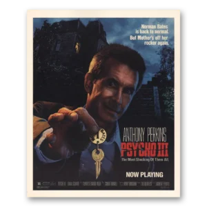 1986 Psycho III Movie Promo Print Ad | Anthony Perkins