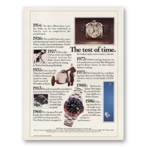 1986 Rolex Print Ad | The Test Time