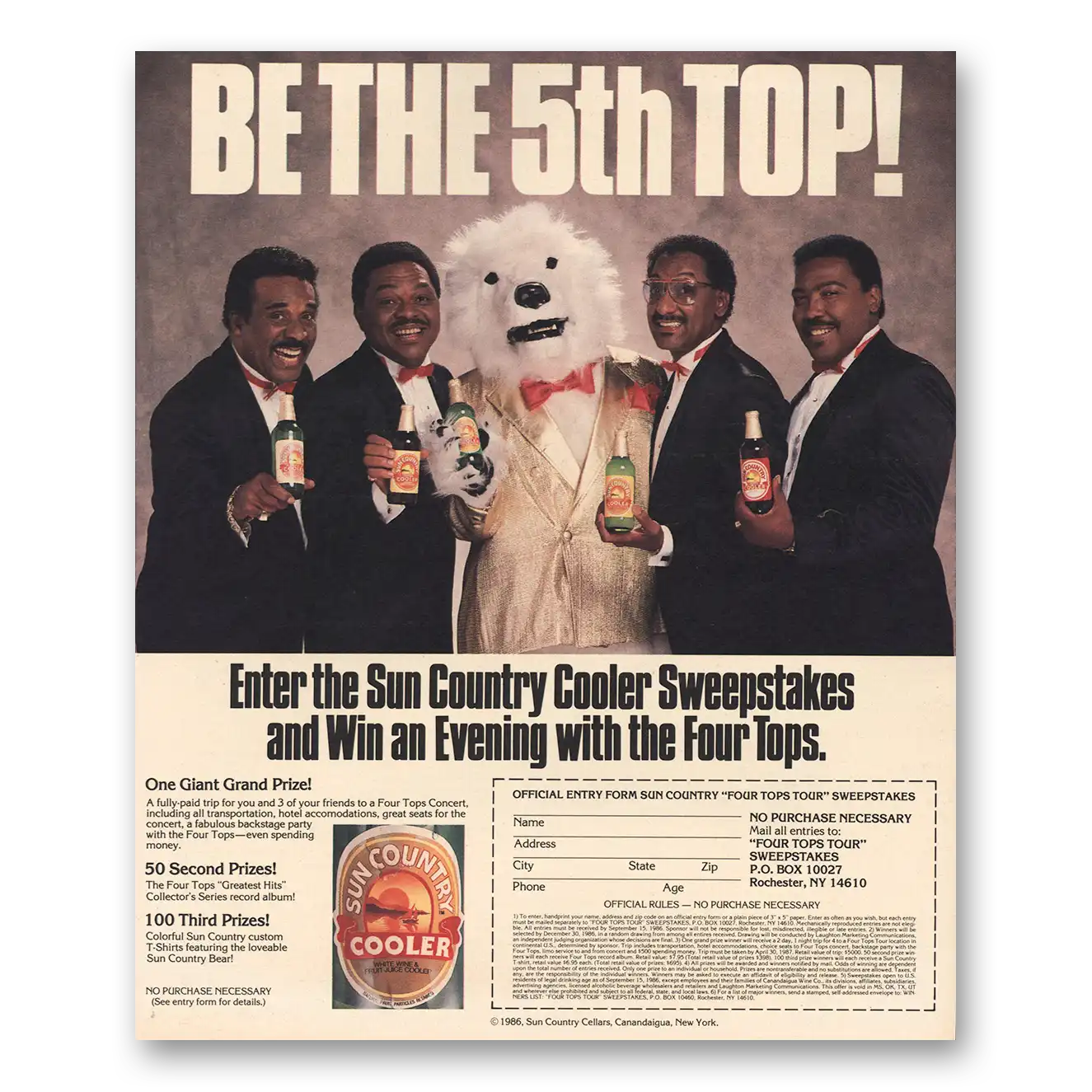 1986 Sun Country Coolers Print Ad | 5th Top