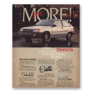1986 Toyota Tercel Print Ad | Ask For Anything