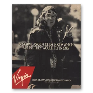 1986 Virgin Atlantic Airways Print Ad | We Asked College Kids