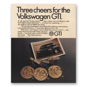 1986 Volkswagen GTI Print Ad | Three Cheers