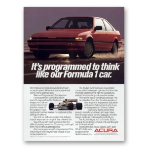1987 Acura Print Ad | Formula 1