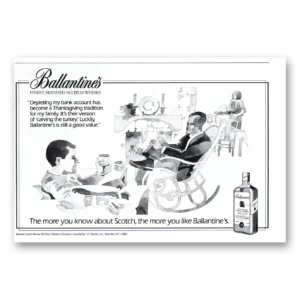 1987 Ballantines Ale Print Ad | Thanksgiving