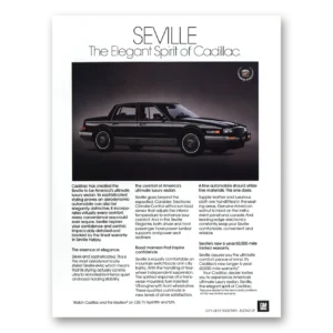 1987 Cadillac Seville Print Ad | Elegant Spirit