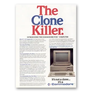 1987 Commodore Computers Print Ad | Clone Killer