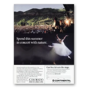 1987 Continental Airlines Print Ad | Concert Nature