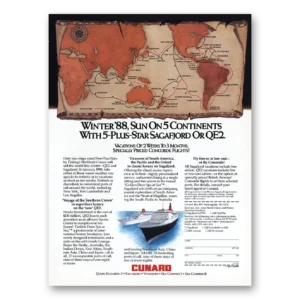 1987 Cunard Print Ad | Star World Cruise