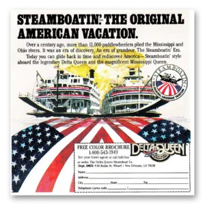 1987 Delta Queen Steamboat Print Ad | Steamboatin