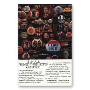 1987 General Dynamics Print Ad | Hopes On Peace