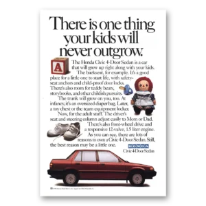 1987 Honda Civic Print Ad | Your Kids Will Never Outgrow