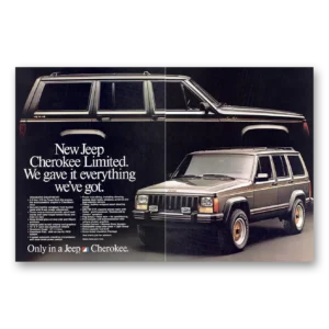 1987 Jeep Cherokee Print Ad | Gave It Everything