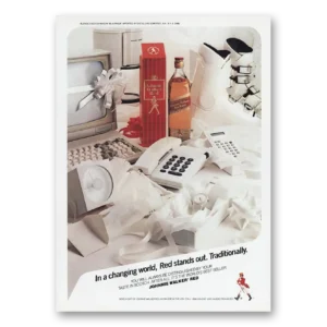 1987 Johnnie Walker Red Label Print Ad | Red Stands Out