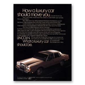 1987 Lincoln Town Car Print Ad | Move You