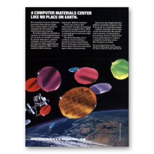 1987 McDonnell Douglas Space Station Print Ad | Computer Materials