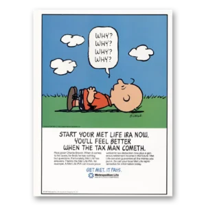 1987 Metropolitan Life Insurance Print Ad | Charlie Brown