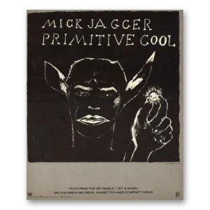 1987 Mick Jagger Promo Print Ad | Primitive Cool