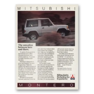 1986 Mitsubishi Montero Print Ad | Sensation