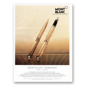 1987 Montblanc Pens Print Ad | Noblesse Jewel