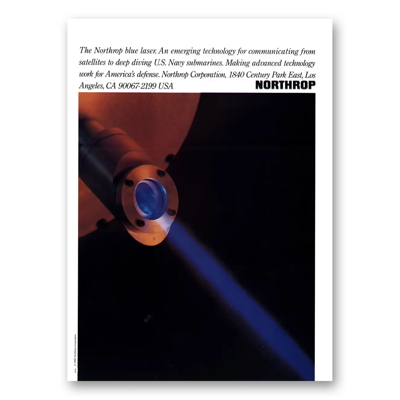 1987 Northrop Print Ad | Blue Laser