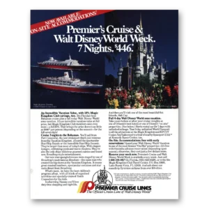1987 Premier Cruise Lines Print Ad | Disney World