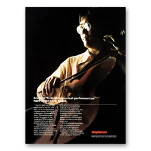1987 Raytheon Print Ad | Yo Yo Ma