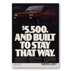 1987 Subaru Justy Print Ad | Built To Stay