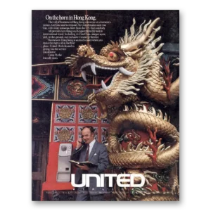 1987 United Airlines Print Ad | Hong Kong