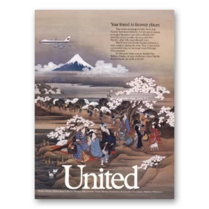 1987 United Airlines Print Ad | Royal Pacific Service Ad