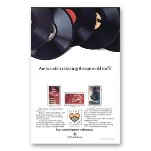 1987 United States Postal Service USPS Print Ad | Vinyl Albums Same Old Stuff