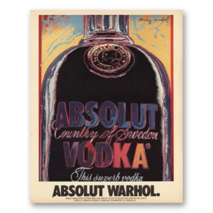 1988 Absolut Vodka Print Ad | Warhol