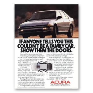 1988 Acura Print Ad | Anyone Tells You This