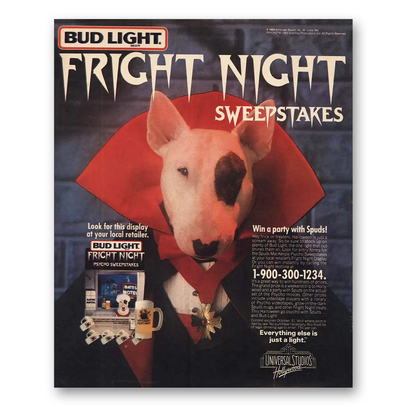 1988 Budweiser Beer Print Ad | Fright Night Spuds