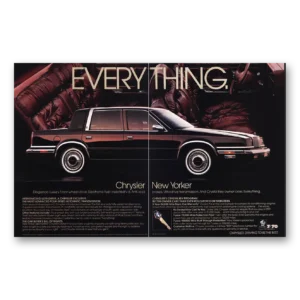 1988 Chrysler New Yorker Print Ad | Everything Elegance Luxury