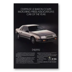 1988 Chrysler LeBaron Print Ad | Car Of The Year