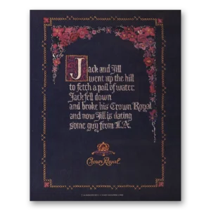1988 Crown Royal Print Ad | Jack And Jill