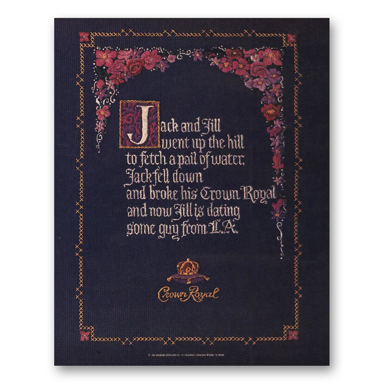 1988 Crown Royal Print Ad | Jack And Jill
