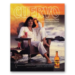 1988 Cuervo Print Ad | Anjelica Huston