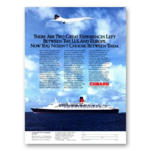 1988 Cunard Print Ad | Concorde