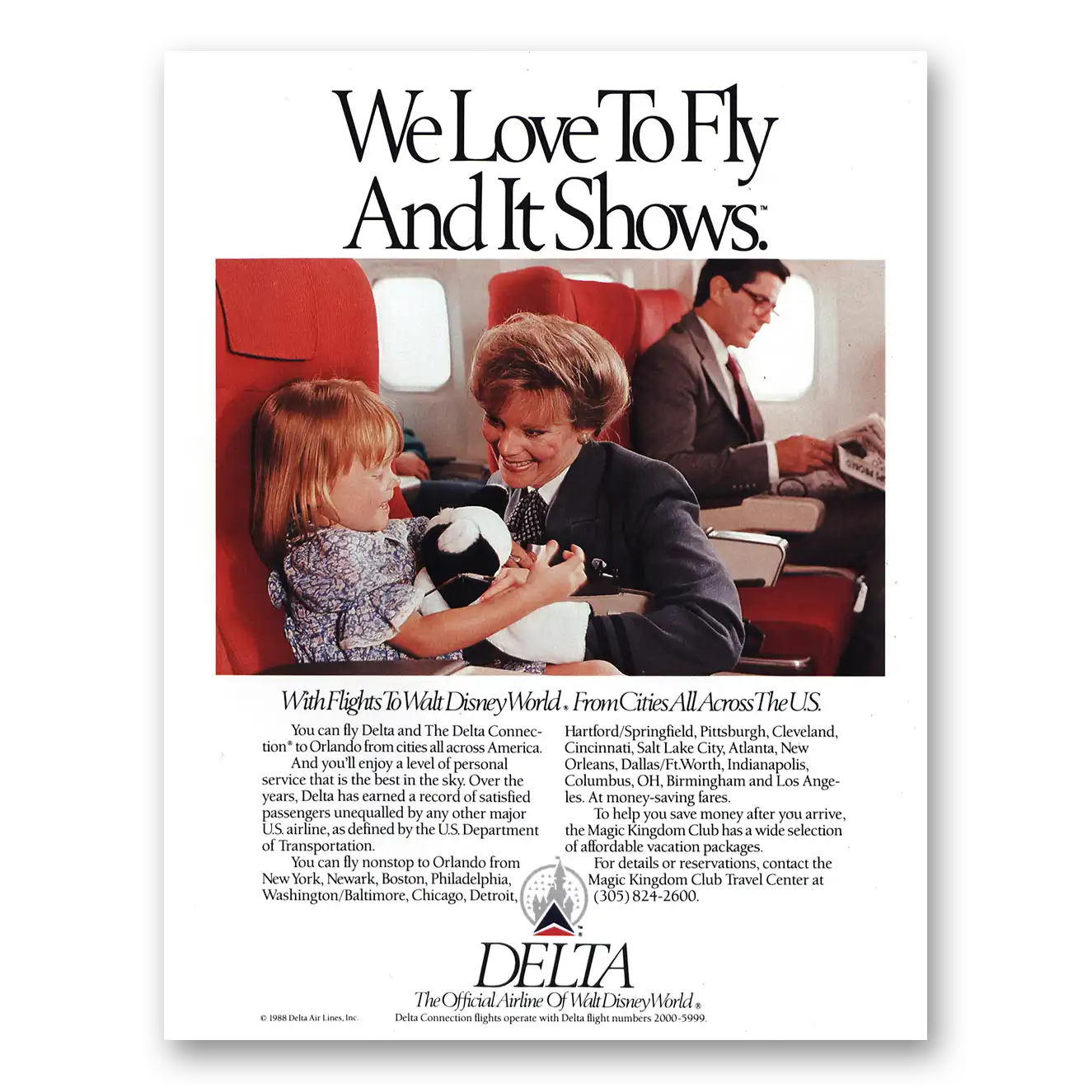 1988 Delta Air Lines Print Ad | Love Fly
