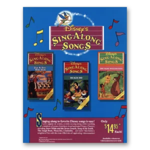 1988 Disneys Sing a Long Songs Print Ad | Disney Songs Promo