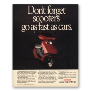 1988 Honda Scooter Print Ad | Go As Fast As Cars