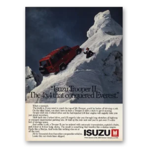 1988 Isuzu Trooper Print Ad | Conquered Everest