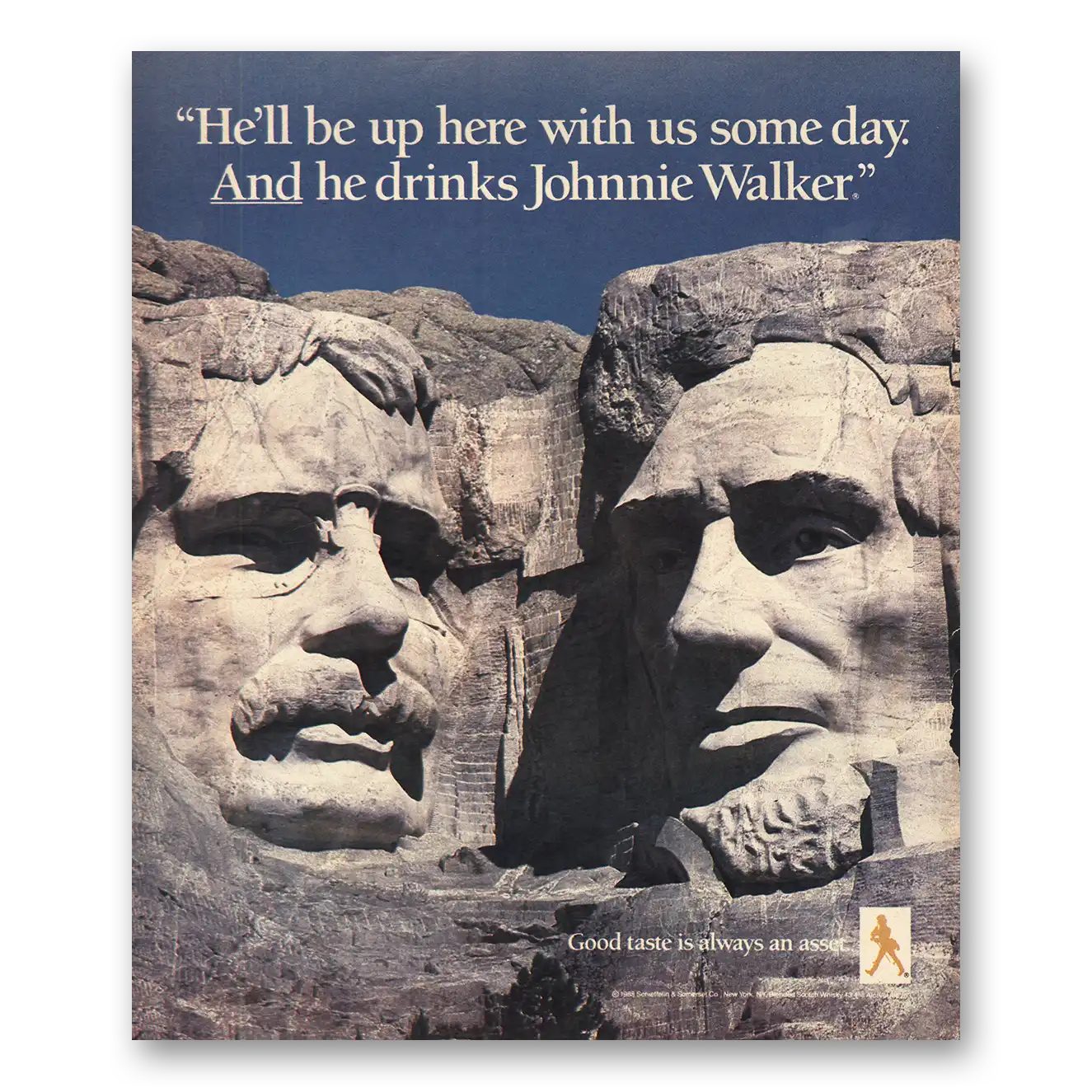 1988 Johnnie Walker Print Ad | Mount Rushmore