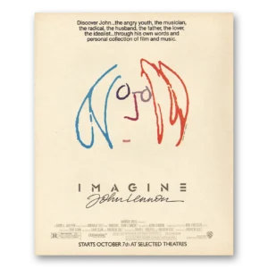 1988 John Lennon Promo Print Ad | Imagine Movie