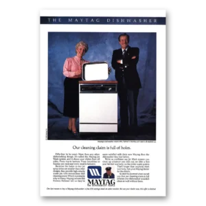 1988 Maytag Dishwasher Print Ad | Cleaning Claim