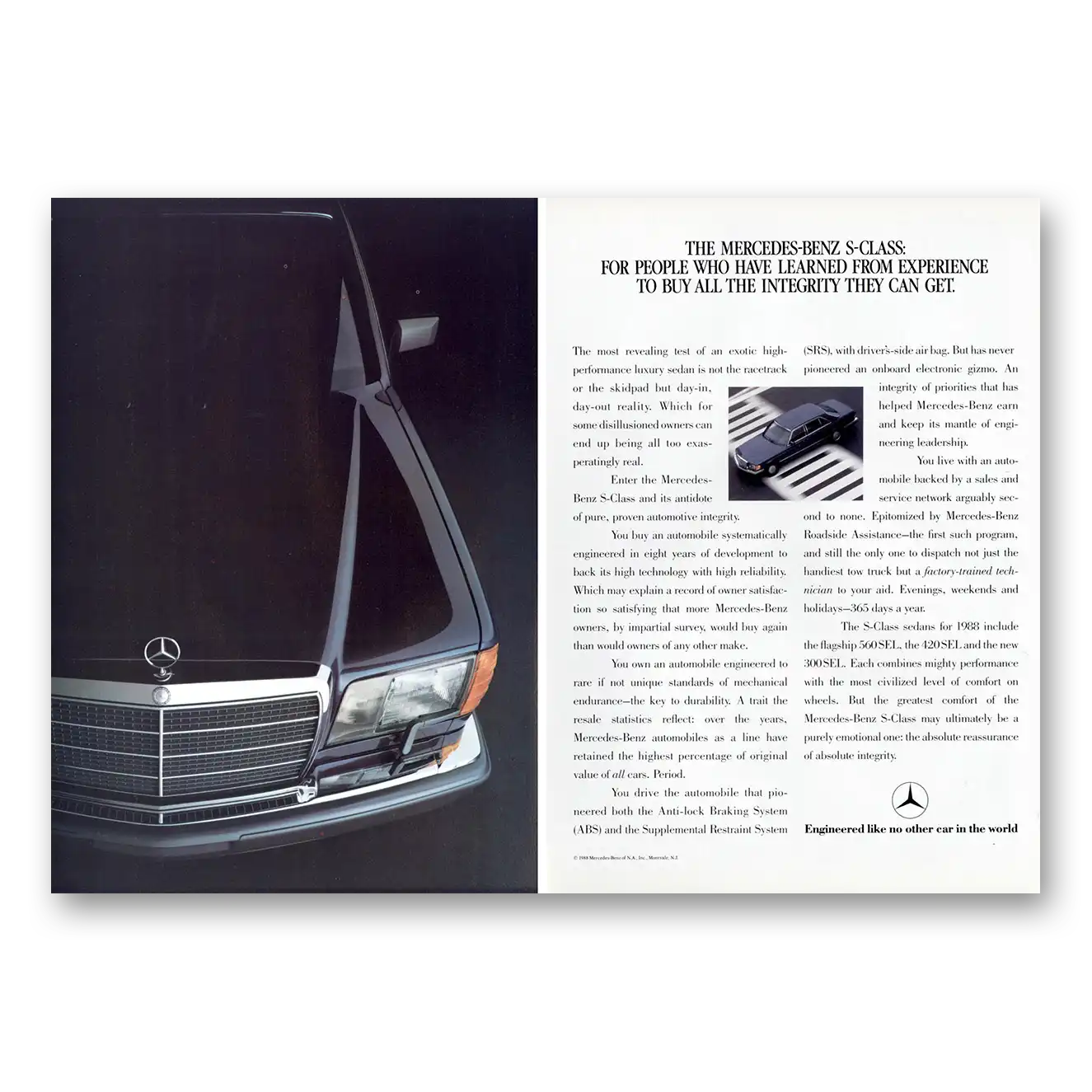 1988 Mercedes Benz S Class Print Ad | From Experience